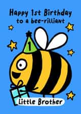 Cute Birthday Card - 1st - Brother - Bumble Bee created by Macie Dot Doodles