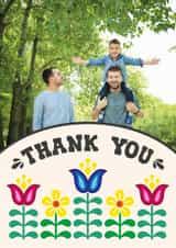 Personalised Thank You Photo Card created by Woah there Pickle - Pretty Thank You Card - Folk Florals