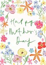Pretty Mother's Day Card - Bright and Colourful Flowers created by Bellynam Studio