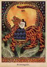 Arty Thinking Of You Card - Strength Tarot created by Enikő Eged