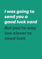 Classic Good Luck Card - Too Clever created by Bev O'Connor || @oconnordesign