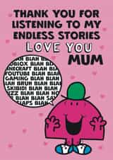 Cute Mother's Day Card - Mr. Men - Mr. Chatterbox created by Mr. Men
