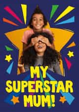 Personalised Mothers Day Photo Card created by Woah there Pickle - Fun Mother's Day/Birthday Card - Superstar Mum