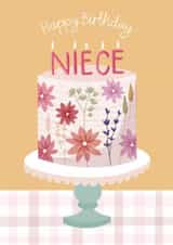 Classic Birthday Card - For Niece - Cake created by Two For Joy Illustration
