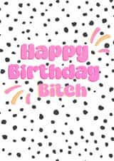 Cute - happy Birthday Card - Dalmatian Print - Pink created by Zoe Foster