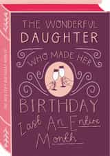 Funny Birthday Card - For Daughter - Book created by Two For Joy Illustration