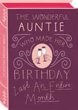 Funny Birthday Card - For Auntie - Book created by Two For Joy Illustration