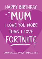 Fun Birthday Card - For Mum - Fortnite Game created by Tiger Feet Creations