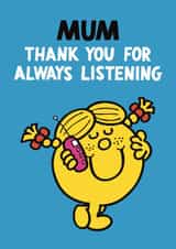 Sweet Mother's Day Card - Mr. Men - Thank You For Always Listening created by Mr. Men