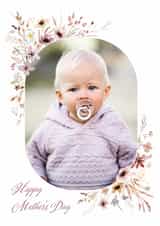 Personalised Mothers Day Photo Card created by Jenna Holcomb - Pretty Mother's Day Card - Watercolour Wild Flowers