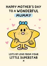 Cute Mother's Day Card - For Mummy - From Your Little Superstar created by Mr. Men