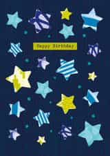 Classic Birthday Card - For Him - Stars created by Kath Watmough Designs