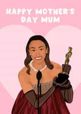 Cute Mother's Day Card - Zoe Saldana - Oscars created by Pink Peach Cards