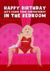 Cheeky Birthday Card - Sabrina Carpenter - Controversy - Brit Awards created by Pink Peach Cards