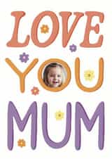 Personalised Mothers Day Photo Card created by Grey Street Paper - Classic Mother's Day Card - Love You Mum