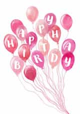 Classic Birthday Card - Pink Balloons created by Paint to Paper Designs