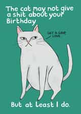 Funny Birthday Card - Grumpy Cat - Give A Shit created by Kattypoos