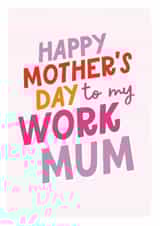 Fun Mother's Day Card - For Work Mum - Typography created by Percy & Pearl