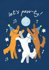 Cute Birthday Card - Dancing Dogs - Disco Ball created by Hello Elks