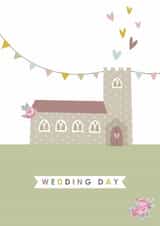 Classic Wedding Card - Church - Hearts created by Rankidoodle