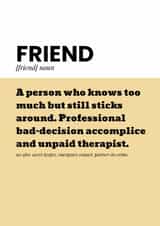 Fun Birthday Card - For Friend - Definition created by @EmilySwallow