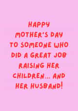 Funny Mother’s Day Card – Humorous & Witty Mum Card for Wife, Mum or Stepmum. created by Tickled Prints