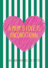 Funny Mother’s Day Card – Humorous & loving Mum Card for Wife, Mum or Stepmum created by Tickled Prints
