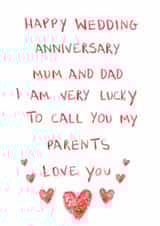 Heartfelt Anniversary Card - For Parents - Love You created by HCD Illustration