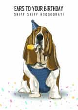 Cute Birthday Card - Bassett Hound - Pun created by Dotts Yard