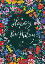 Pretty Birthday Card - For Her - Happy Birthday To You - Summer Flowers created by Rebecca Prinn