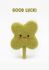 Cute Good Luck Card - Felt Four Leaf Clover created by Lemon and Sugar 