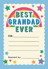 Classic Father's Day Card - Best Grandad Ever - Certificate created by Helen Richmond
