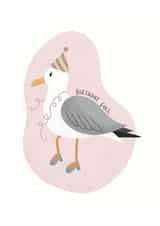Cute Seagull birthday card for her - Birthday Gull created by Kathryn Whybrow