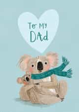 Cute Birthday Card - For Dad - Koala Cuddles created by Louise Tiler