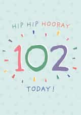 Classic Birthday Card - 102nd - Hip Hip Hooray created by Juniper and Rose Studio