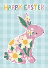 Cute Easter Card - Easter Bunny - Daffodils created by Hollie McManus Illustration