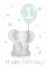 Cute 1st Birthday Elephant Party Card created by Bumbleberry Park