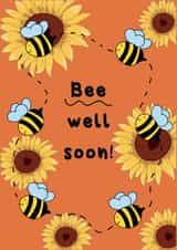 Cute Get Well Card - Bee Well Soon - Bees created by @Laura Lonsdale Designs