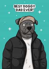 Funny Father's Day Card - Staffy - Best Doggy Dad created by Wafflemamaart