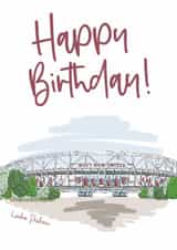 Fun Birthday Card - London Stadium - West Ham United created by Moo & Snip