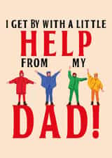 Classic Father's Day/Birthday Card - The Beatles - With A Little Help From My Dad created by Kitty Strand