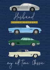 Classic Birthday Card - For Husband - Vintage Cars created by Laura Darrington Design Ltd.