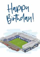 Fun Birthday Card - Birmingham City - Football Stadium created by Moo & Snip