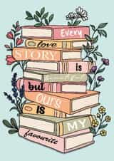 Pretty Anniversary Card - Book Stack - Favourite Story created by Wild Rose