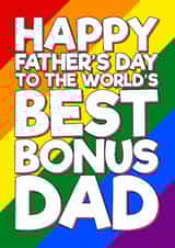 Classic Father's Day Card - Step Dad - World's Best Bonus Dad created by Blind Faith