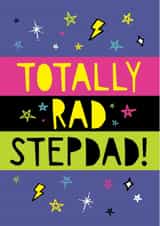 Fun Father's Day/Birthday Card - Totally Rad Stepdad! - Stars created by Bow & Bell