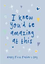 Cute Father's Day Card - First Father's Day - Amazing At This created by Bow & Bell