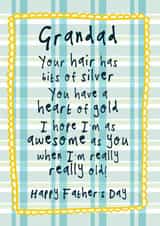 Cheeky Father's Day Card - For Grandad - Silver Hair Heart Of Gold created by Bow & Bell