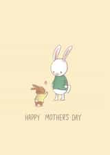 Cute Mother's Day Card - Bunny Mummy and Baby created by Emma ML