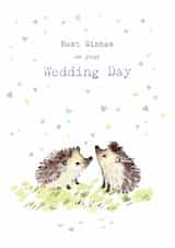 Cute Wedding Card - Hedgehogs with Love Hearts created by Paper Shed Design